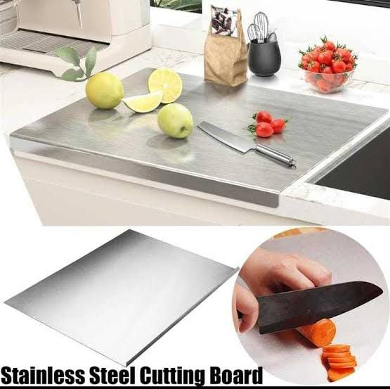 Stainless Steel Cutting Board - Multipurpose  Kitchen Chopping Board - Non-Slip Steel Board for Vegetable, Fruit and Roti
