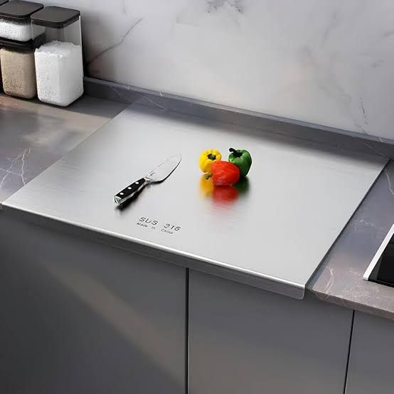 Stainless Steel Cutting Board - Multipurpose  Kitchen Chopping Board - Non-Slip Steel Board for Vegetable, Fruit and Roti