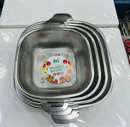 Stainless Steel Colanders with Handle, Colander Perforated Strainer for Kitchen Pasta/Vegetable/Rice/Fruit/Food