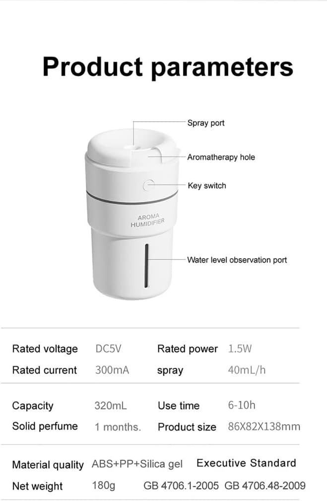 USB Rechargeable Air Humidifier Lamp