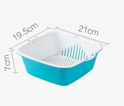 Double-Layer Plastic Draining Basket, Multi-Color