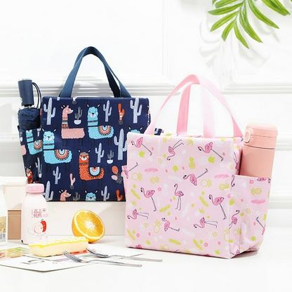 Stylish Hand Carry Thermal Lunch Bag – Easy to Carry with Side Pocket for Water Bottle | Perfect for Office-Going Ladies