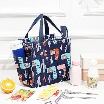 Stylish Hand Carry Thermal Lunch Bag – Easy to Carry with Side Pocket for Water Bottle | Perfect for Office-Going Ladies