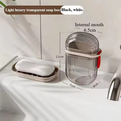 A Portable Soap Case with Lid, Leakproof Travel Soap Dish for Bar Soap, Shower & Bath, Ideal for Traveling, Camping & Gym