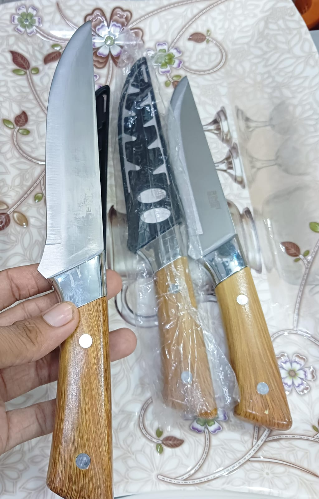 Handmade Kitchen Knife for Chef, Stainless Steel Knife with Wooden Handle