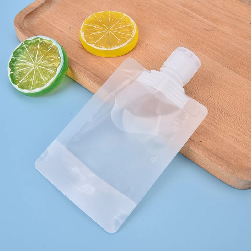 Transparent Clamshell Packaging Bag Plastic Stand Up Spout Pouch Portable Travel