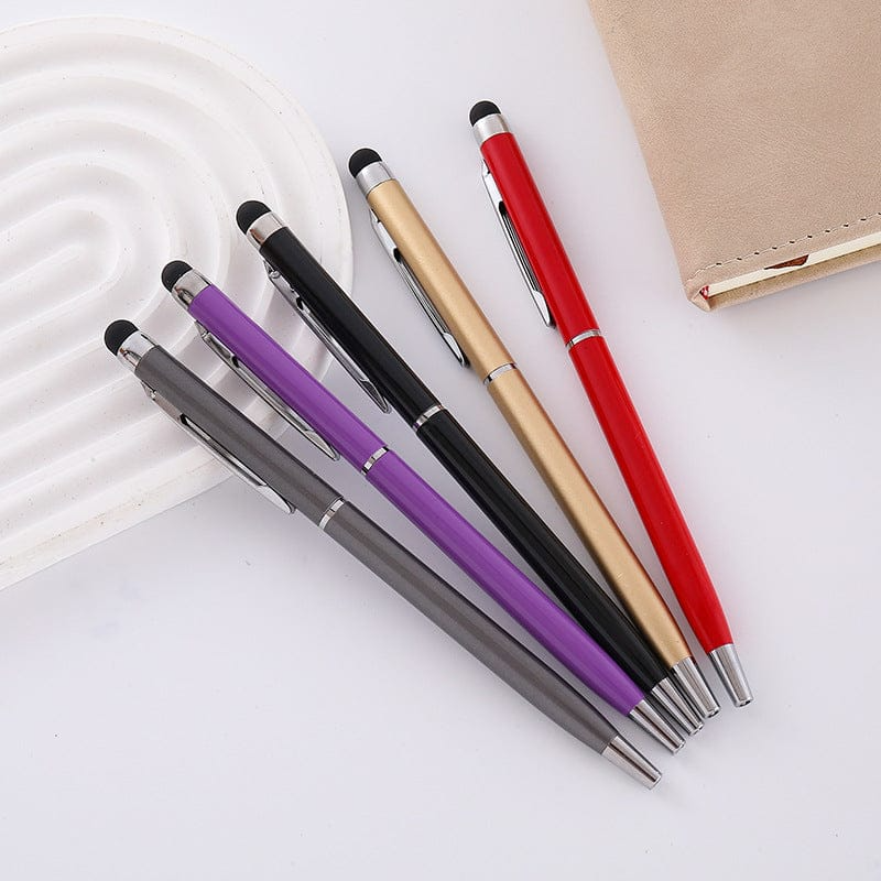 Aluminum 2 In 1 Ball Pen Touch Screen Stylus for iPhone & Android Phone (Pack of 2)