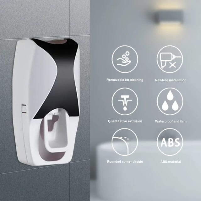 Automatic Toothpaste Dispenser With Tooth Brush Holder