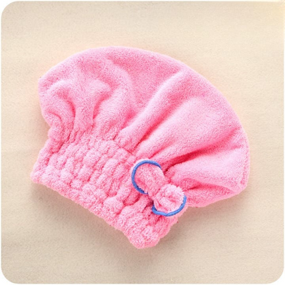 Microfiber Hair Drying Towels Fast Drying Shower Cap Ultra Absorbent Hair Turban Head Wrap with Bow Knot Plopping Towel for Women for Curly Long Thick Wet Hair