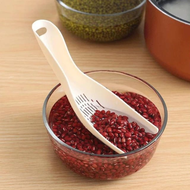 Multifunctional Filter Spoon Kitchen Durable Rice Sieve Washing Spoon  Random Colours