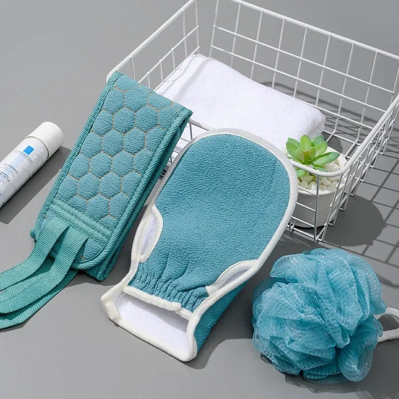 High Quality 3Pcs/Set Exfoliating Back Scrubber Soft Bathing Foaming Mesh Shower Accessories Body Clean Mitts for Skin Care