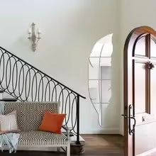 Large Feather Plume 3D Mirror Wall Sticker For Living Room
