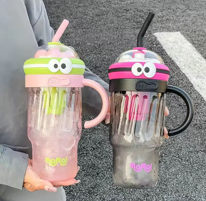 1280ML Summer Large-Capacity Cute Ice Cup Fresh and Simple Girls Children's Straw Plastic Cup